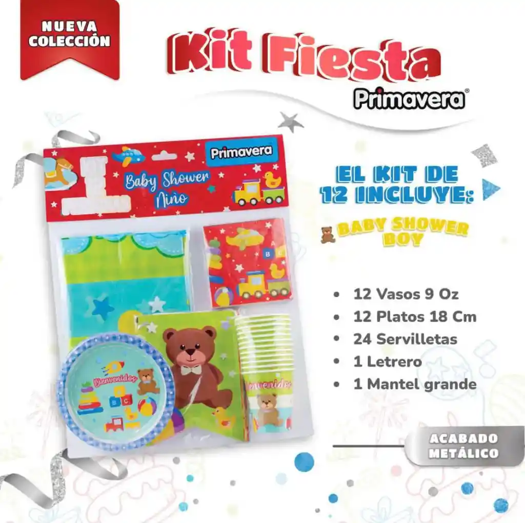 Kit De Fiesta Baby Shower Niño Marca Primavera