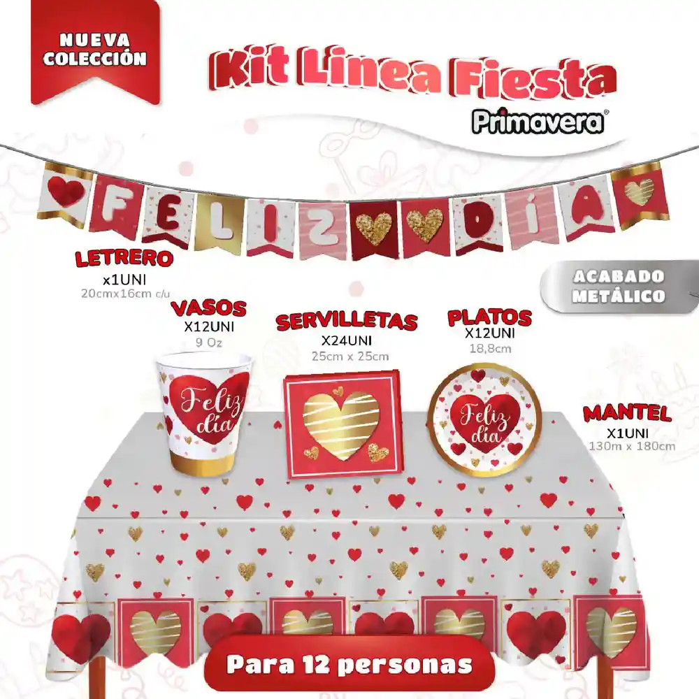 Kit De Fiesta Corazones Marca Primavera