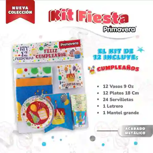 Kit De Fiesta Cumpleaños Marca Primavera