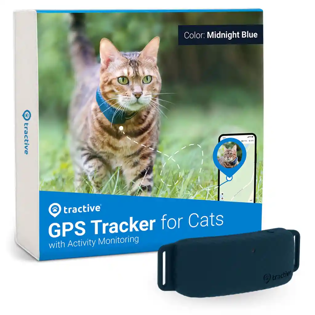 Gps Para Gatos Con Monitoreo De Actividad Tractive 4 Color Midnight Blue Impermeable