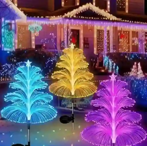 Lámpara De Arbol Solar 7 Colores, Decoración Jardín, Carga Solar