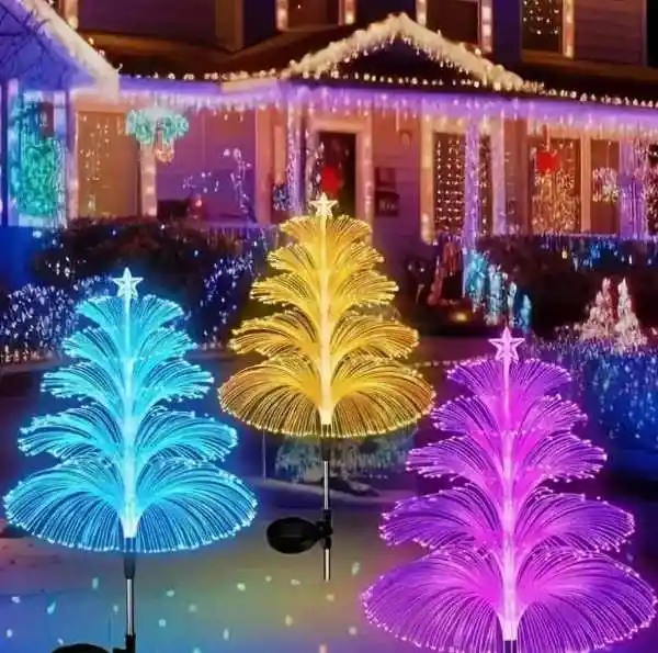 Lámpara De Arbol Solar 7 Colores, Decoración Jardín, Carga Solar