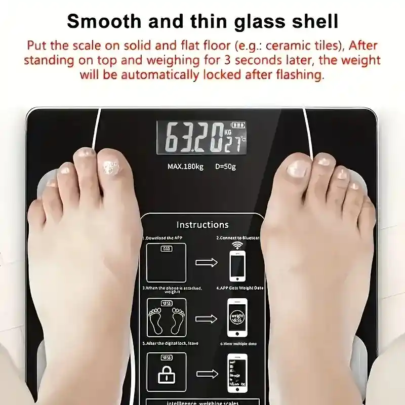 Peso Personal Bluetooth Soporta Hasta 180kg