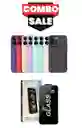 Combo Silicon Case Y Vidrio Protector De Pantalla Para Iphone 15