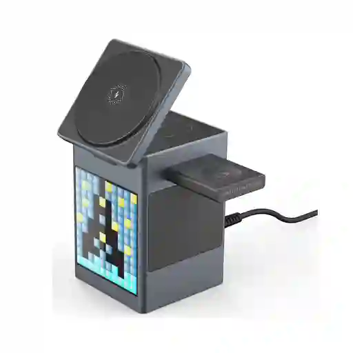 Cargador Inalámbrico Magnético 3 En 1 Con Altavoz Bluetooth
