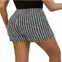 Shorts Cortos Color Negro Con Blanco Talla S