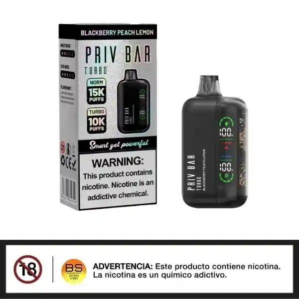 Vape Blackberry Peach Lemon Priv Bar Turbo 10000 Puffs