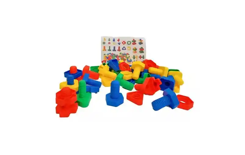 Juego Didáctico Tuercas Y Tornillos 50 Piezas Para Niños