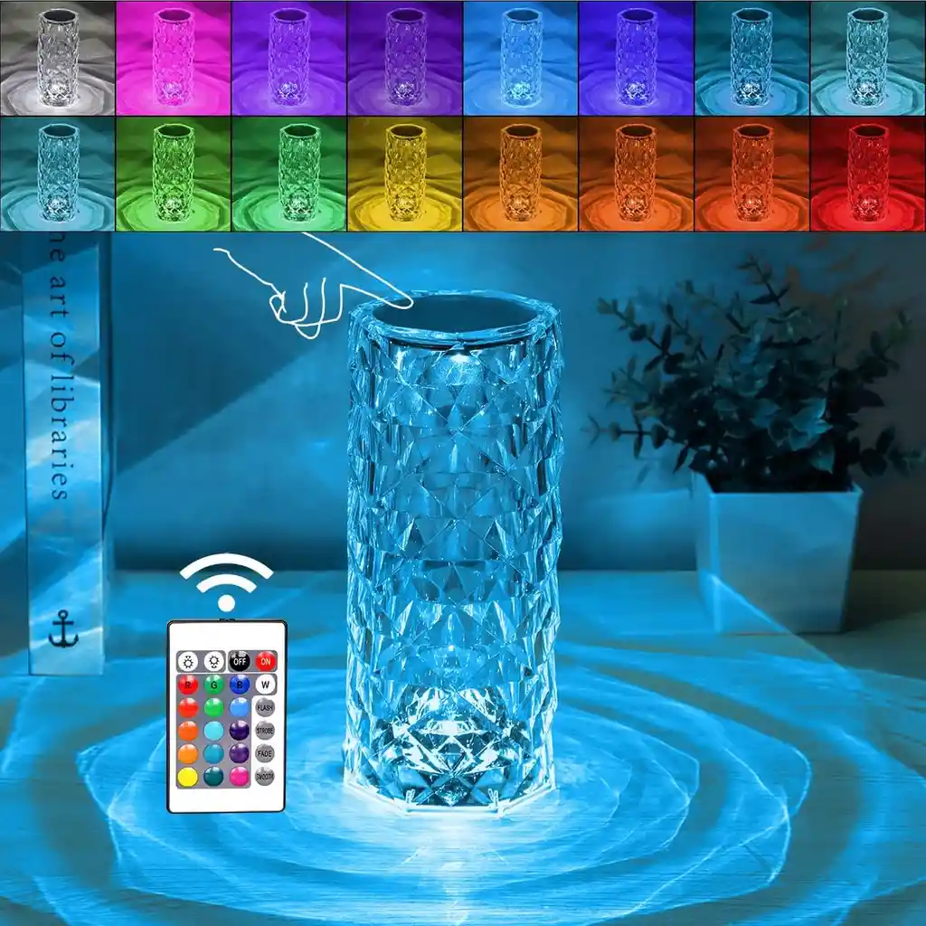 Lámpara De Mesa Led Efecto Diamante Iluminación Decorativa Y Elegante
