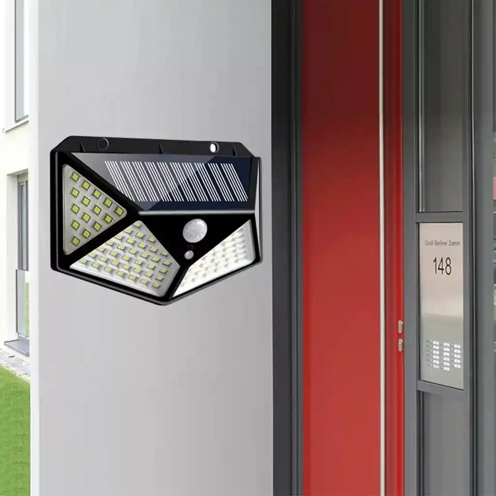 Lámpara Solar Con 100 Leds – Iluminación Potente Y Ecológica Exterior