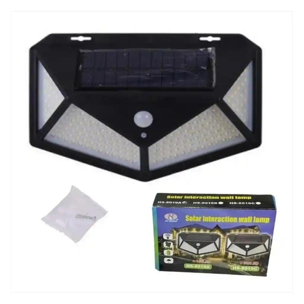 Lámpara Solar 180 Leds Exterior, Iluminación Eficiente Y Resistente