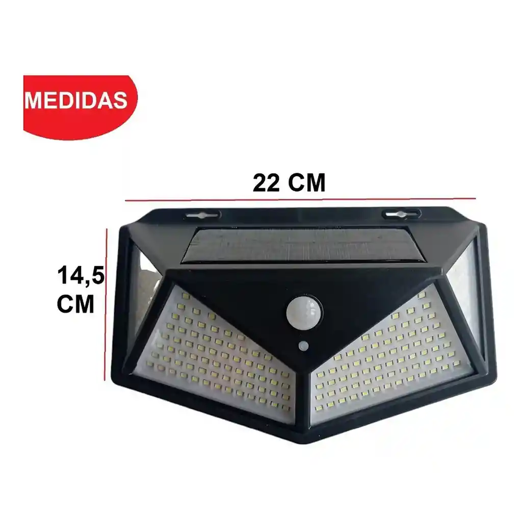 Lámpara Solar 180 Leds Exterior, Iluminación Eficiente Y Resistente