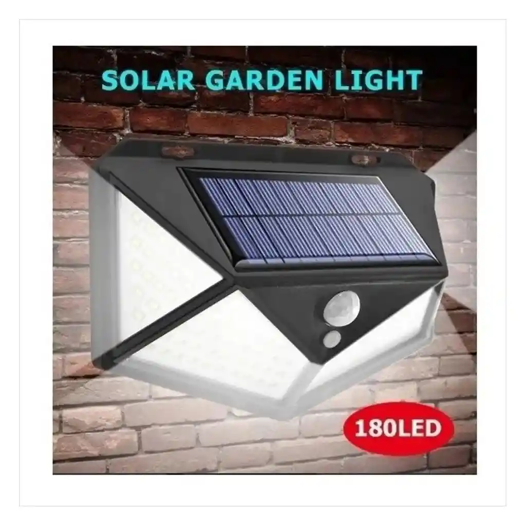 Lámpara Solar 180 Leds Exterior, Iluminación Eficiente Y Resistente