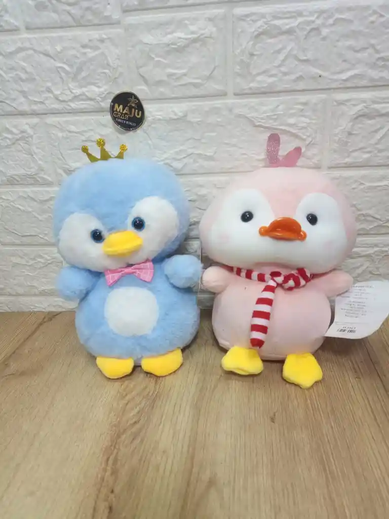 Peluche Pingüino Bufanda O Moño De 28cm