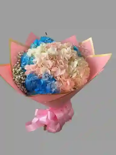 💐 Bouquete Buchon En Flores Hortensias Tonos Pasteles