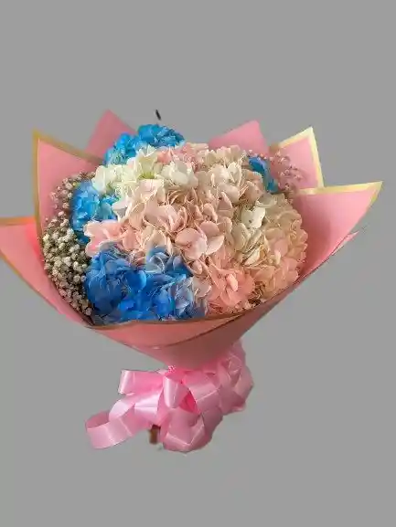 💐 Bouquete Buchon En Flores Hortensias Tonos Pasteles