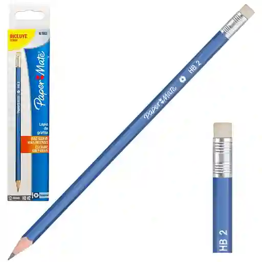 Caja Lapiz Azul Mirado 2 Papermate X 12 Und