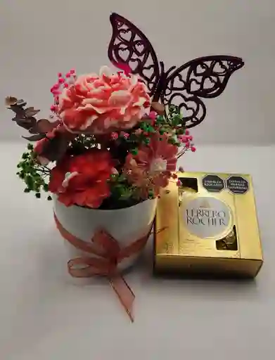 Arreglo Floral "tropical Encantado" Con Bombones Ferrero Rocher