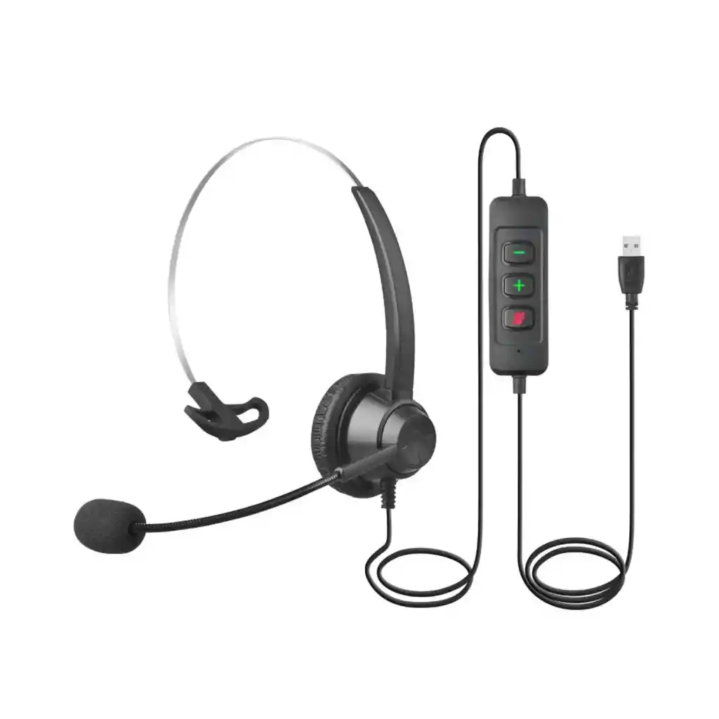 Auriculares Call Center Con Conexión 3.5 Mm + Usb + Tipo C