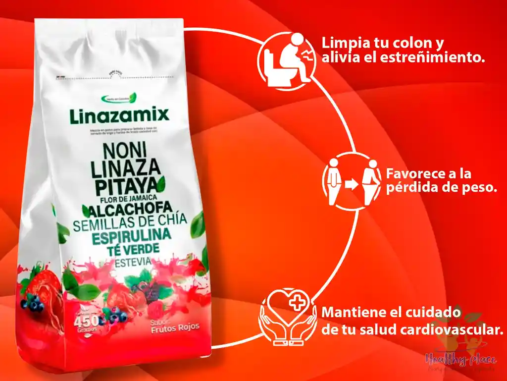 Fibra Colon Cleanser Linazamix 450g Sabor Frutos Rojos