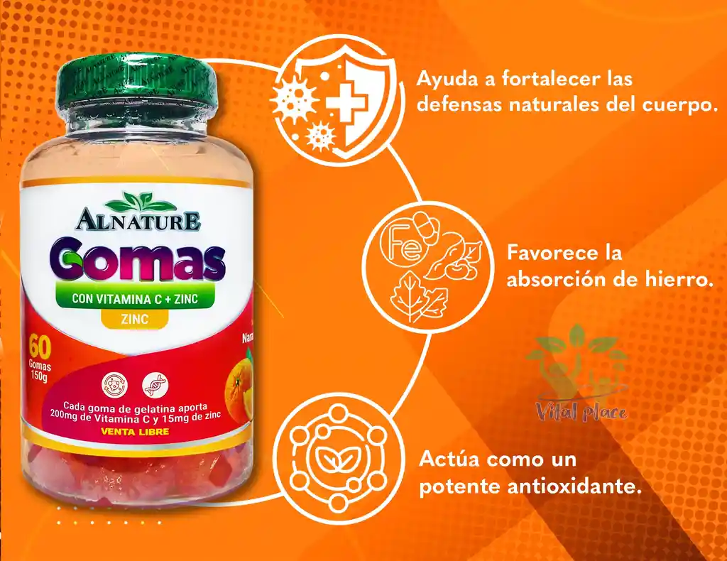 Gomas Con Vitamina C + Zinc X60