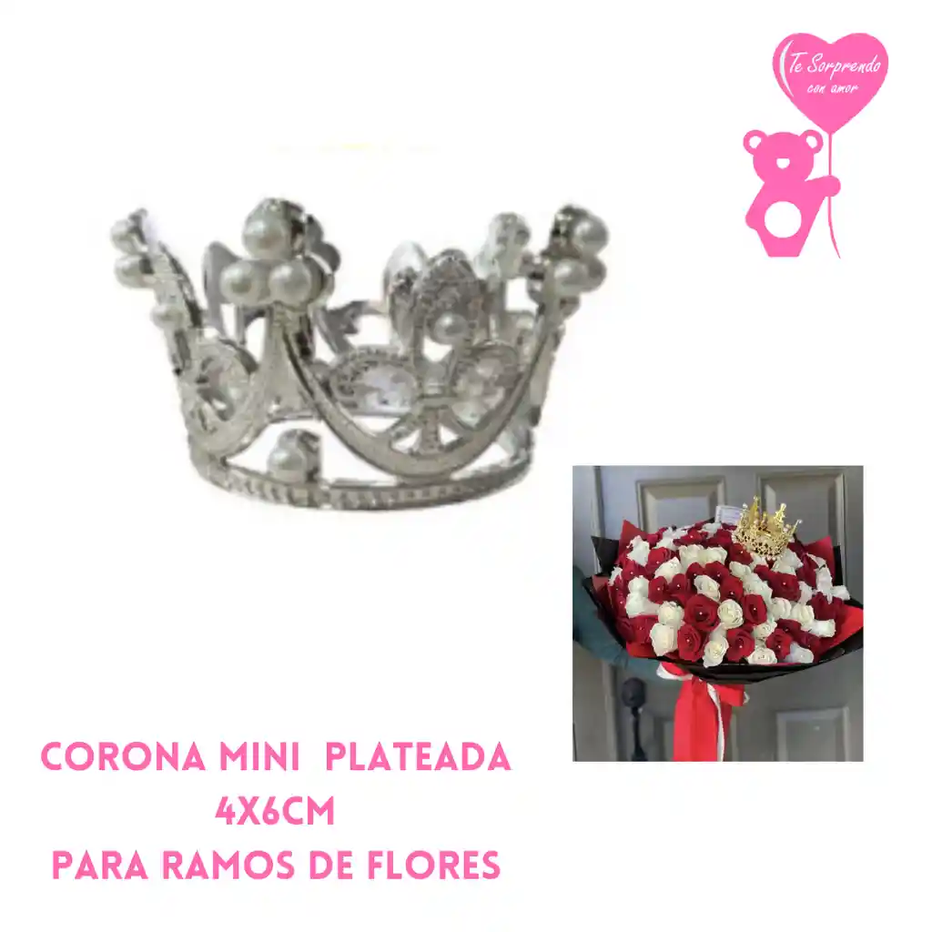 Corona Mini Plateada 4x6cm Plastico