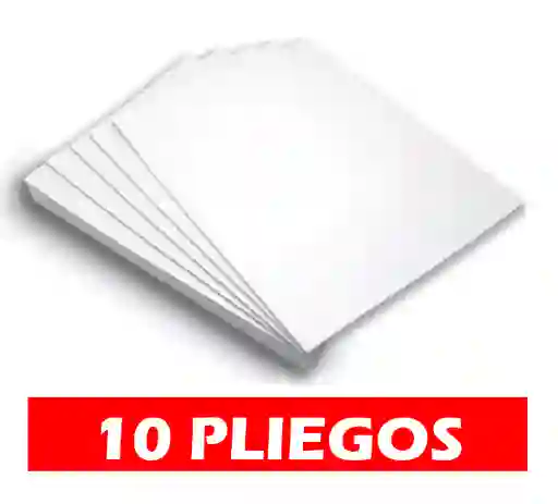 Pliego Cartulina Blanca X 10