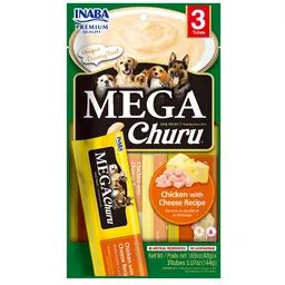 Mega Churu Snack Para Perro Pollo Con Queso Inaba 3 Tubos X 48 Gr