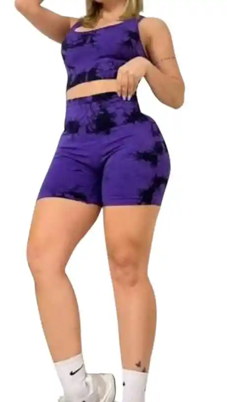 Conjunto Top + Short Manchas Tye Dye