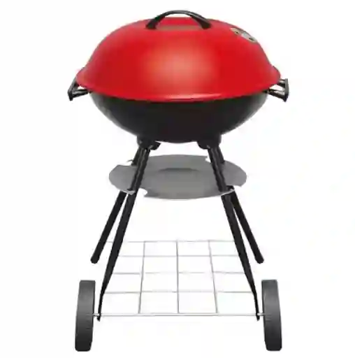 Parrilla De Carbón Portátil Redondo Rojo