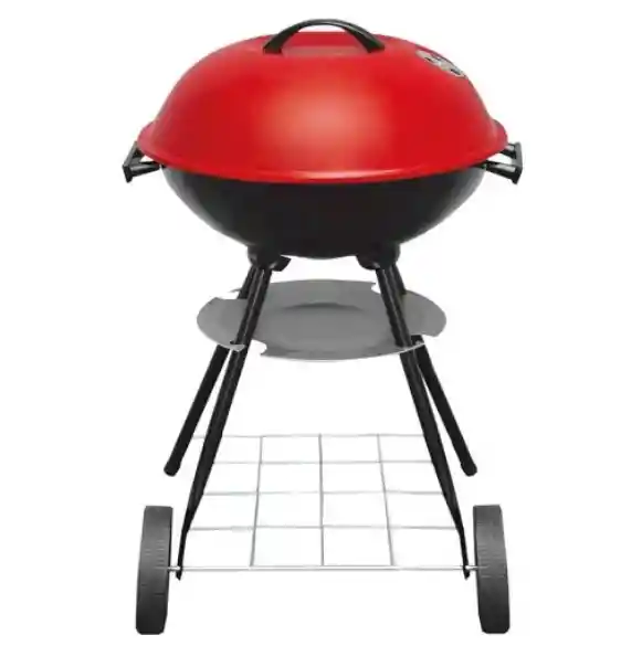 Parrilla De Carbón Portátil Redondo Rojo