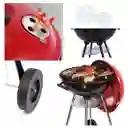 Parrilla De Carbón Portátil Redondo Rojo