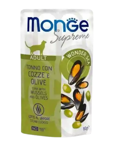 Monge Supreme Cat Adult Tuna,musselsolives 80gr