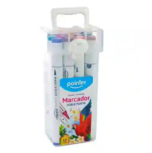 Set De Marcadores Doble Punta Colores 12 Unidades Para Niños