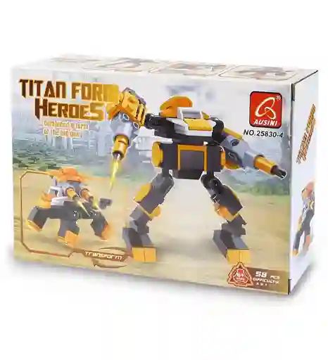 Juego Bloques Construcción Robot Titan2 En 1 Para Niños