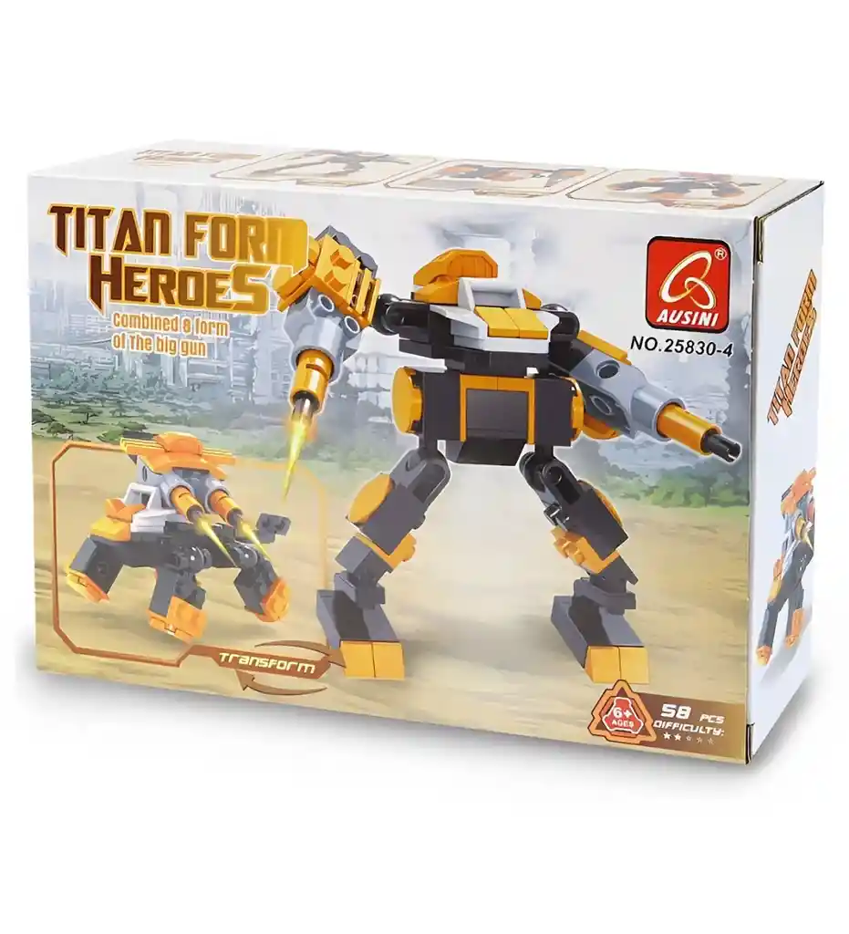 Juego Bloques Construcción Robot Titan2 En 1 Para Niños