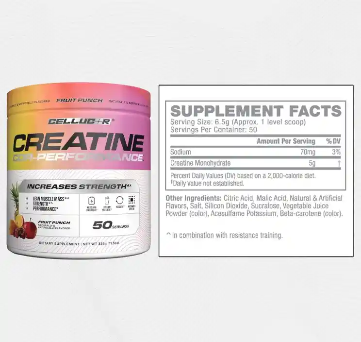 Creatina Monohidratada Sabor Fruit Punch 50 Servicios