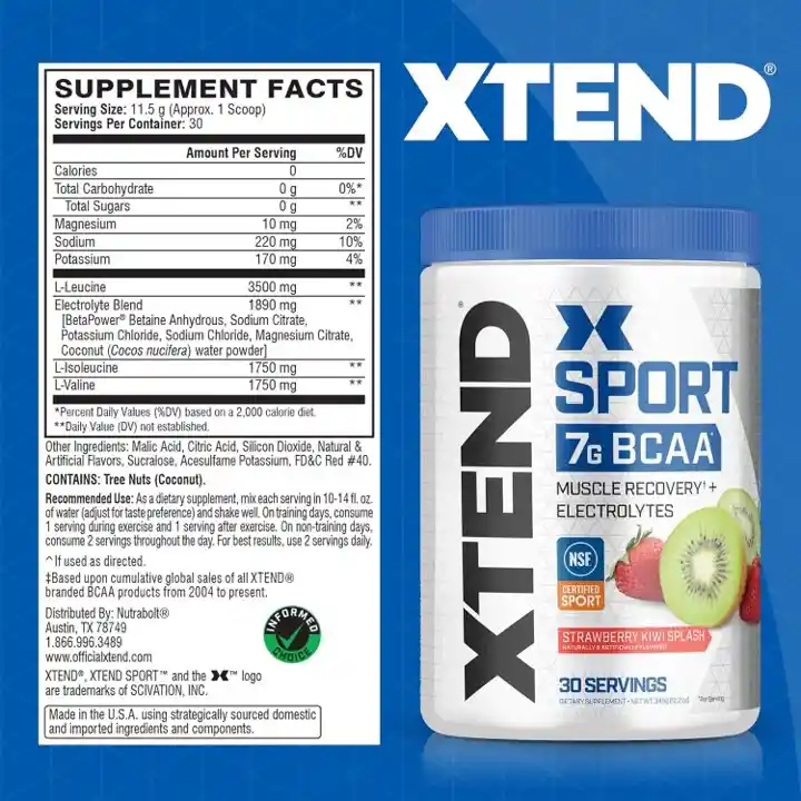 Aminoacidos Xtend Sport Bcca 30 Serivicios Sabor Kiwi - Fresa