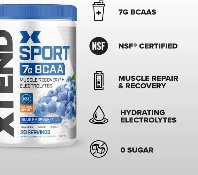 Aminoacidos Xtend Sport Con Bcca 30 Servicios Sabor Blue Raspberry