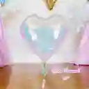 Globo Metalizado Corazón Tornasol X1 Unidad 18" Pulgadas