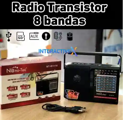 Radio Transistor 8 Bandas Recargable /radio Am
