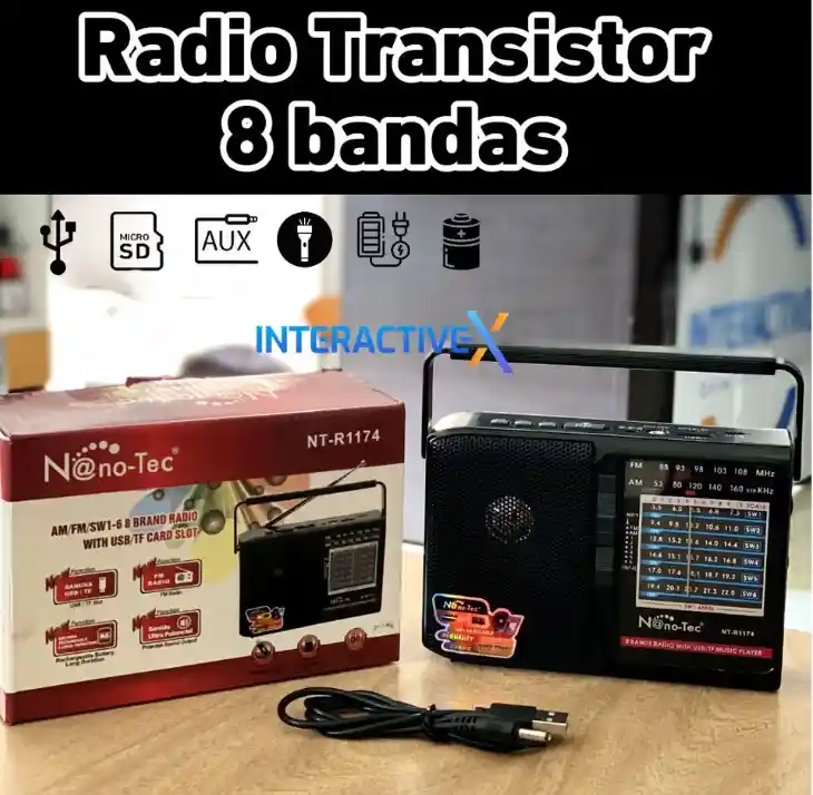 Radio Transistor 8 Bandas Recargable /radio Am