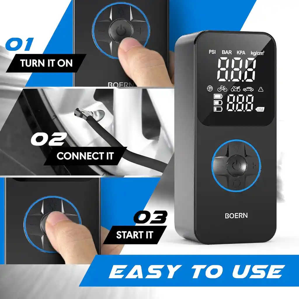 Inflador Mini Compresor Llantas Bateria Portatil