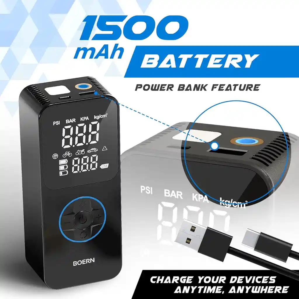 Inflador Mini Compresor Llantas Bateria Portatil