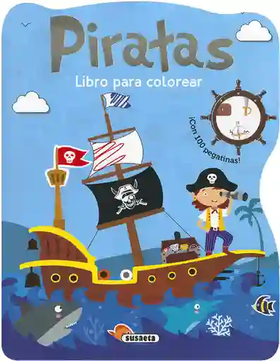 Libro Para Colorear Los Piratas Con Stickers Para Niños