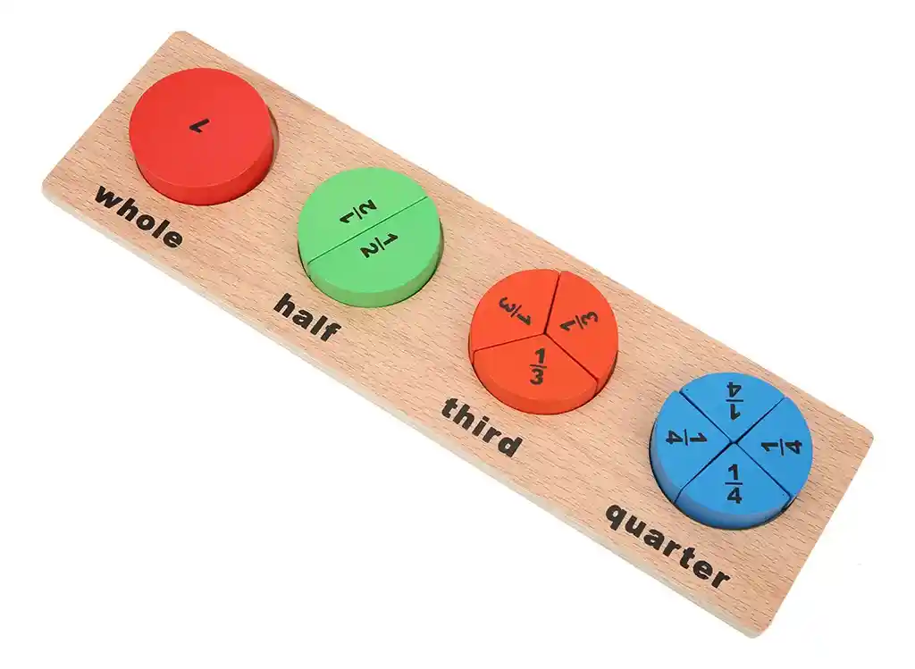 Juego Didáctico Fracciones En Madera Para Aprendizaje Niños