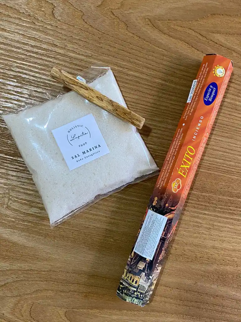 Kit 3 Poderes (inciensos X 20 Varitas + Sal Marina + Palo Santo)