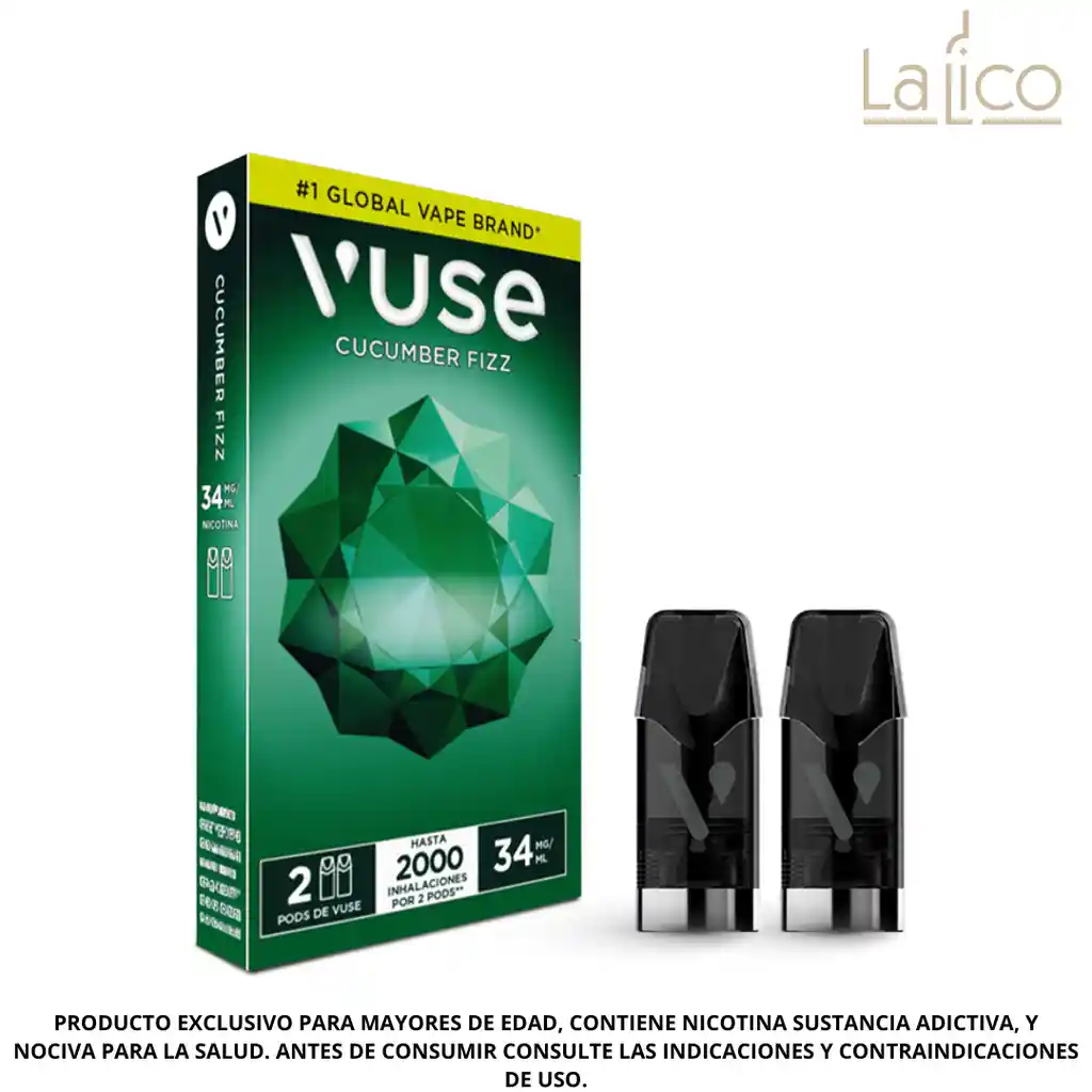 Vuse Capsulas 2000 Cucumber Fizz 34gm (pepino)