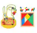 Set X 2 Juegos De Madera Tangram Laberinto Puzzle Montessori Didácticos Tetris