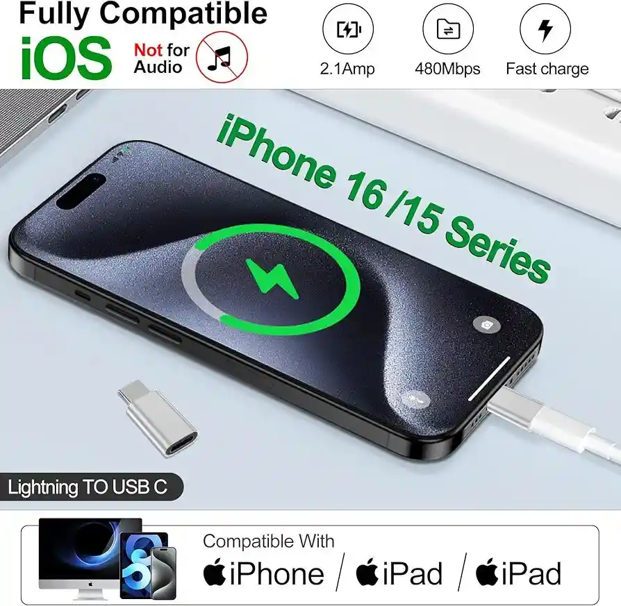 Adaptador Lightning Hembra A Tipo C Macho